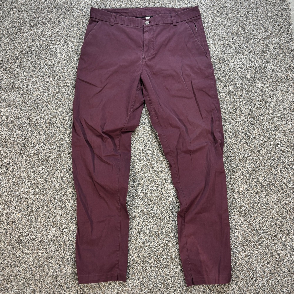 Lululemon Commission Men's 32x29 Pant Slim Burgundy Maroon Technical Trousers